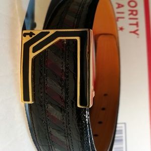 a.testoni mens crocodile belt